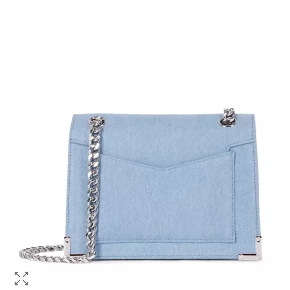 The Kooples Emily blue denim chain bagl NWT
